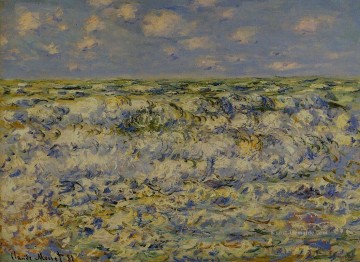  Monet Malerei - Wellen brechen Claude Monet